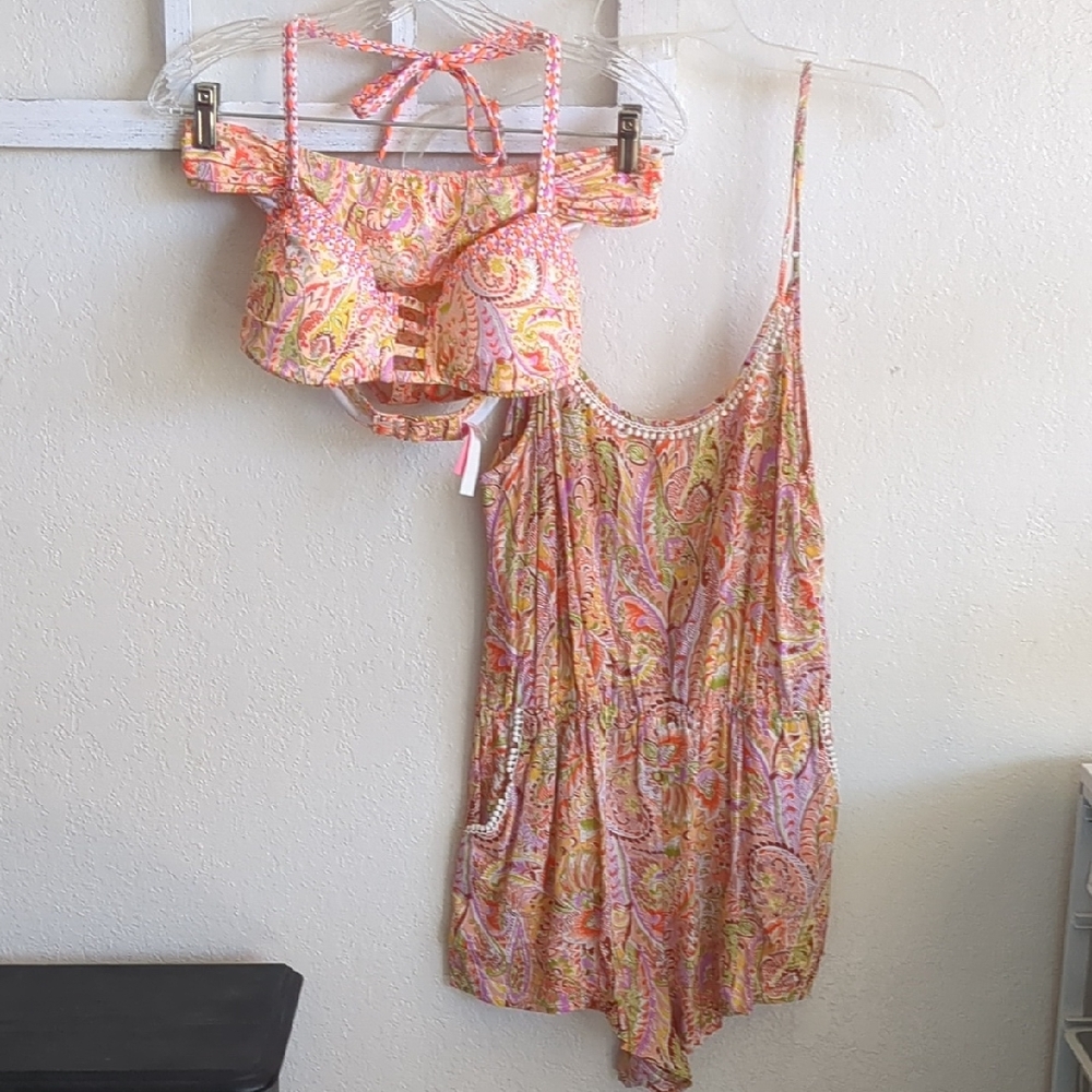 Paisley Bikini and Romper Set